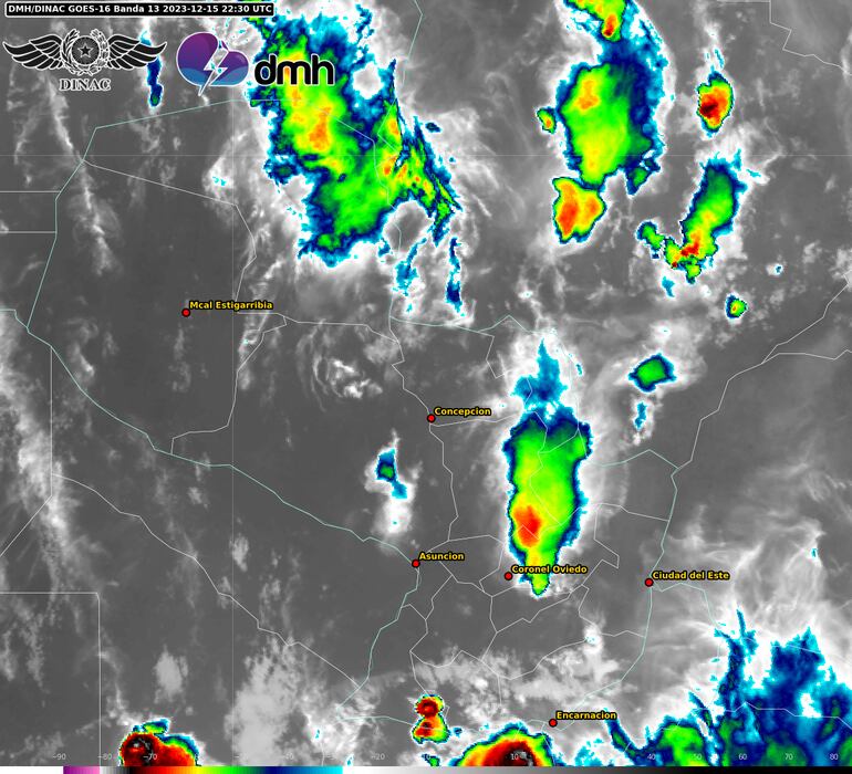 Imagen satelital emita por Meteorología.