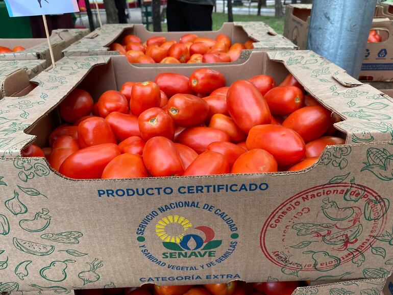 Tomate certificado como nacional, por parte del Senave