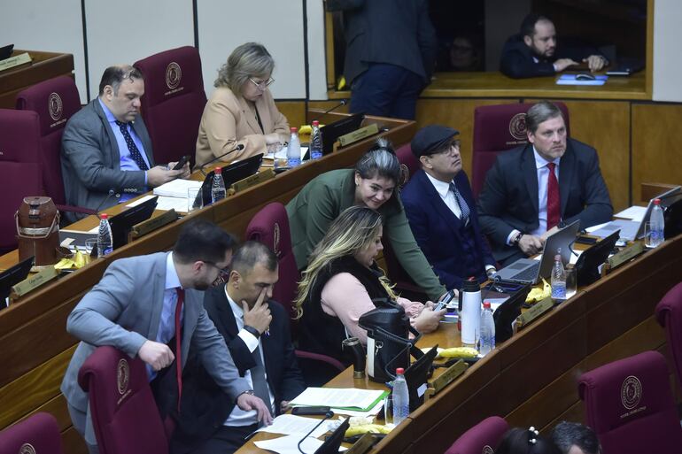 Bancada cartista en el Senado. 