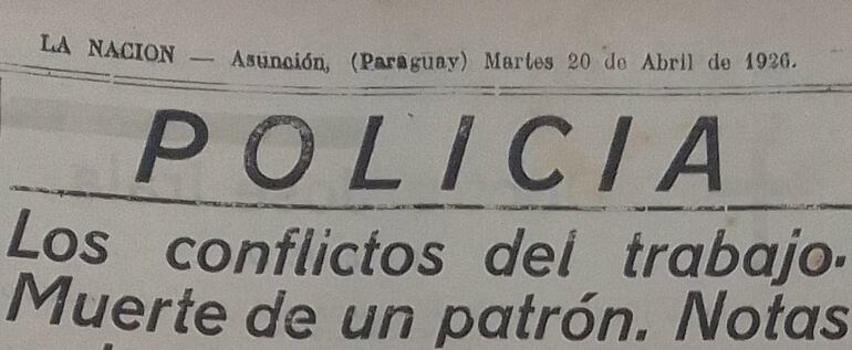 "La Nación", 20 de abril de 1926.