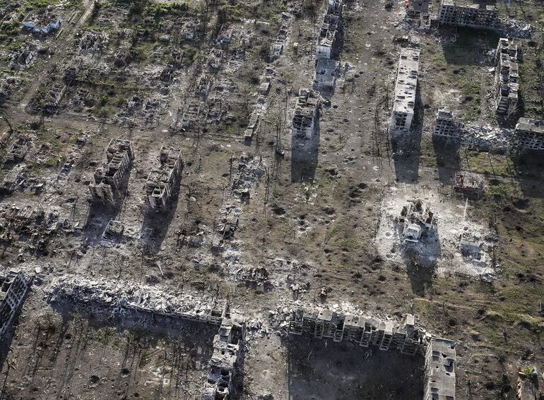 Así se encuentra la ciudad Chasiv Yar en la región de Donetsk.