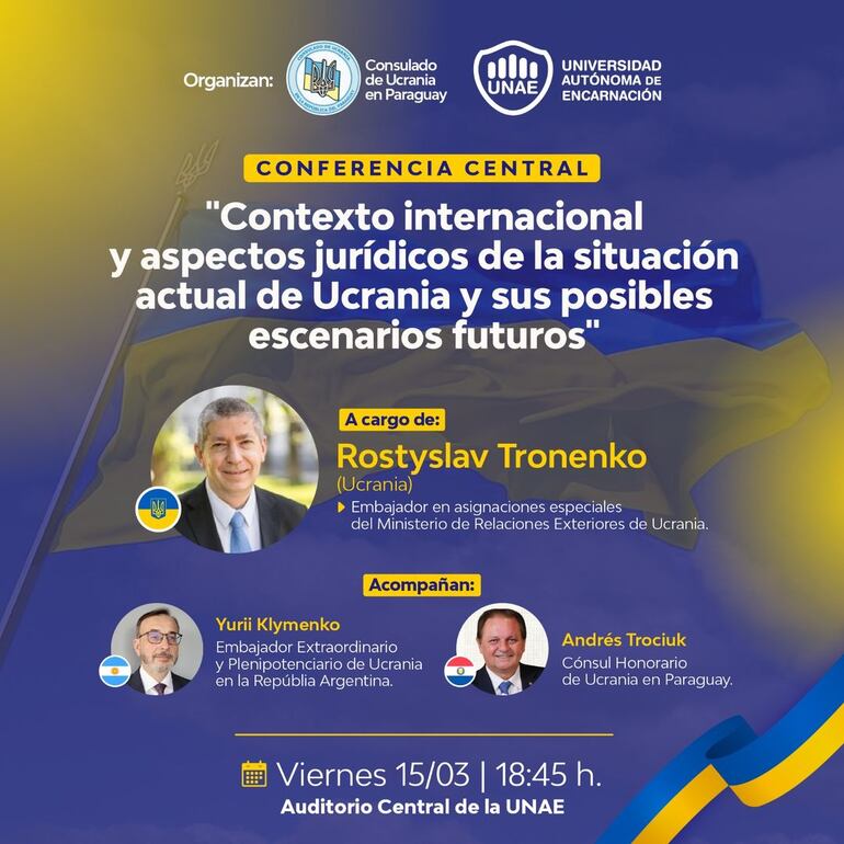 Aspectos jurídicos de la situación actual y posibles escenarios futuros del conflicto en Ucrania, será tema de conferencia en la UNAE, este viernes.