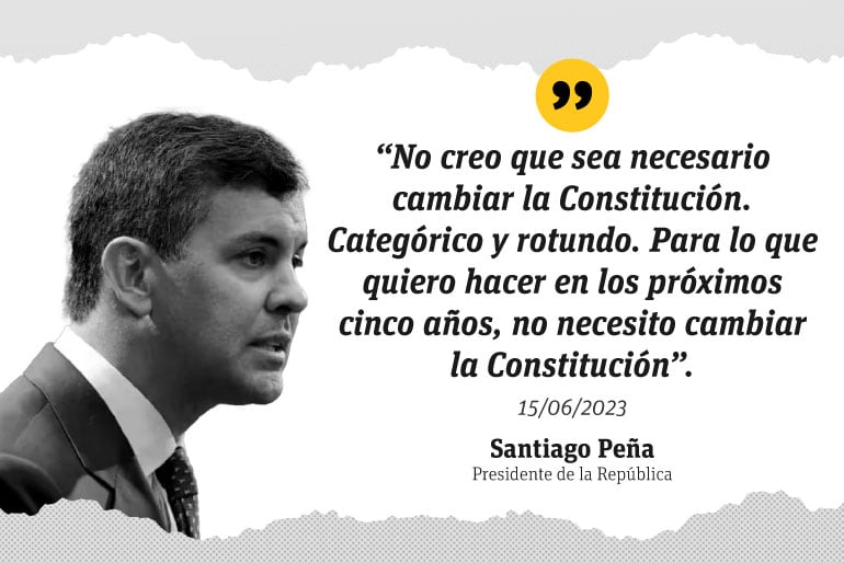 “No creo que sea necesario cambiar la Constitución. Categórico y rotundo. Para lo que quiero hacer en los próximos cinco años, no necesito cambiar la Constitución”.