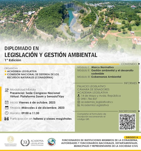 El Congreso Nacional, a través de Conaderna y la Academia Legislativa, ofrece el primer diplomado en Legislación y gestión ambiental.