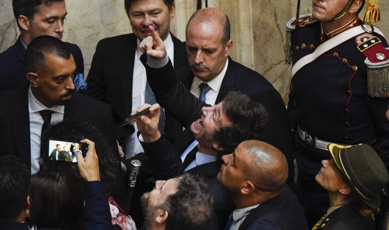 Javier Milei en la Cámara de Diputados.