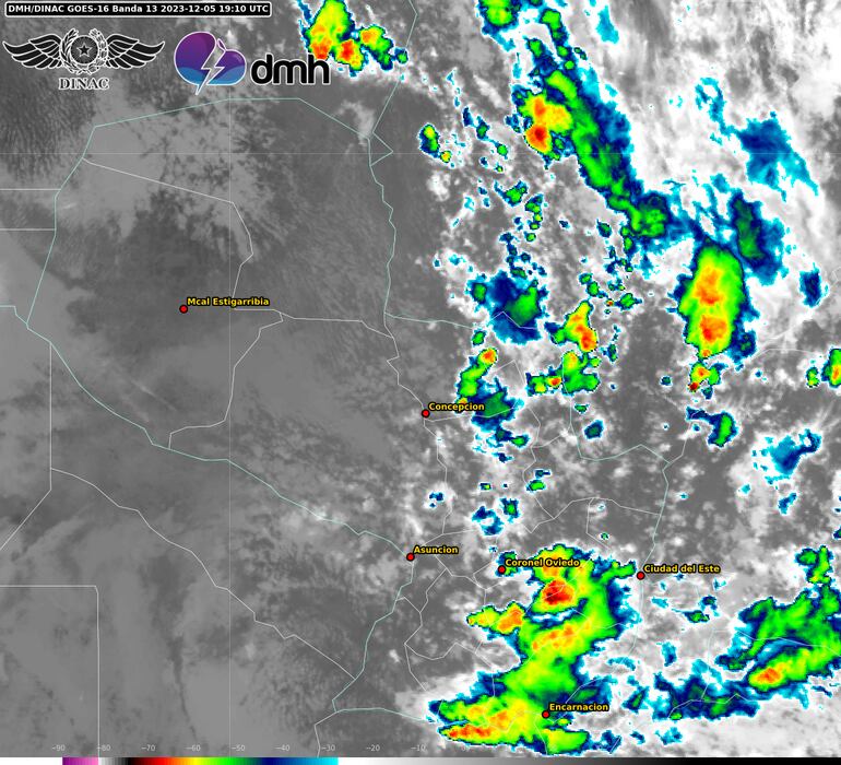 Imagen satelital emitida por Meteorología.