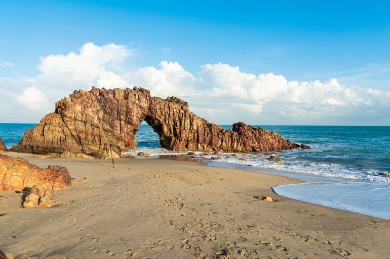 Pedra Furada en Jericoacoara, Ceará, Brasil.