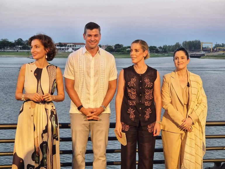 Audrey Azoulay, Santiago Peña, Leticia Ocampos y Adriana Ortiz.