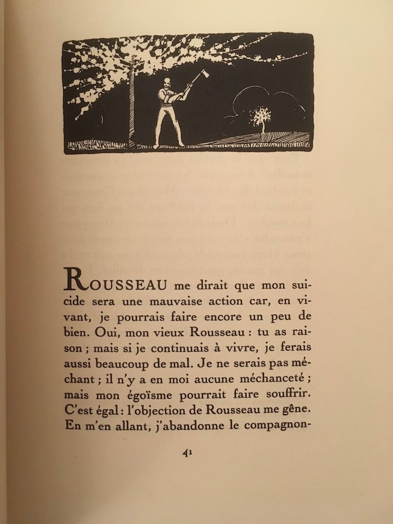 Página 41 de la edición suiza de 1926 de "Mon suicide", de Henri Roorda (Balthasar).