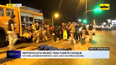 Video: Motociclista murió tras fuerte choque sobre la ruta Transchaco