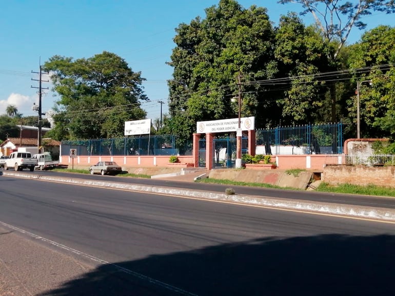 Local de la sede de la Asociación de Funcionarios y Empleados del Poder Judicial, ubicado en el barrio Cañadita de la ciudad Ñemby.