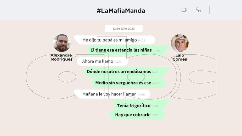 Chat entre Alexandre Rodrigues y Lalo Gomes.