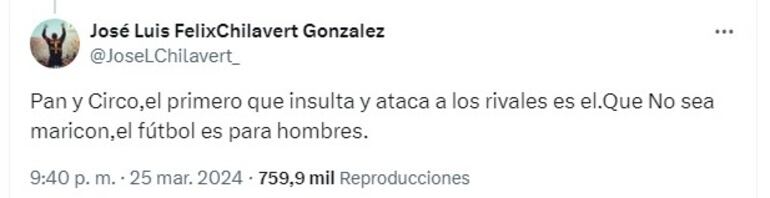 La respuesta de José Luis Chilavert a las declaraciones de Vinicius Jr.