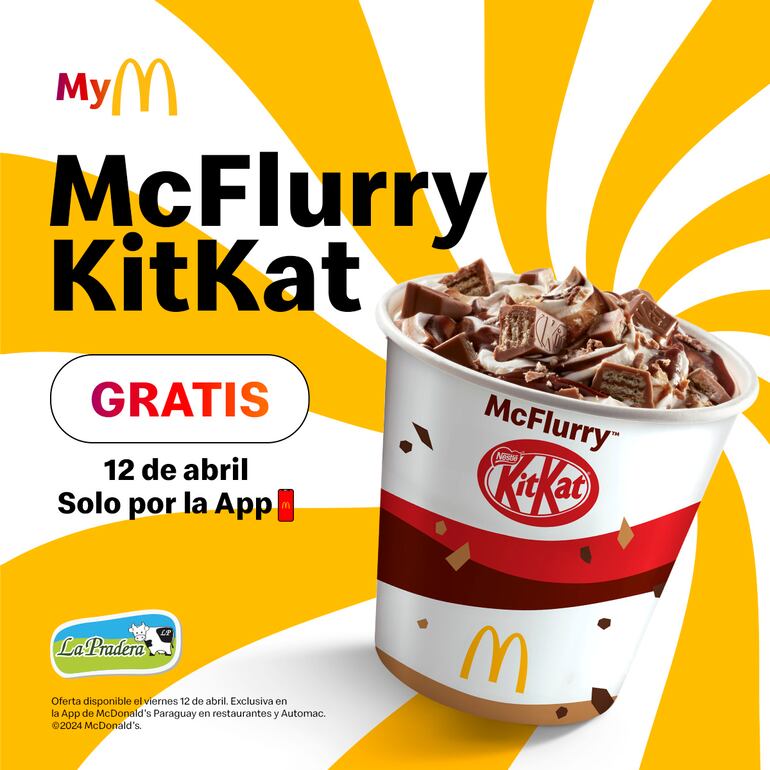 McDonald’s Paraguay junto con KitKat y La Pradera invitan a celebrar hoy el Día Internacional del Helado.