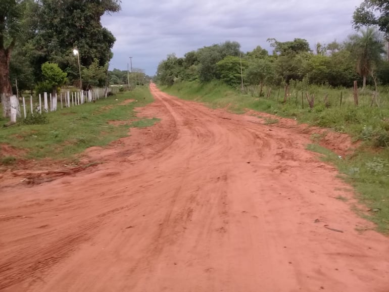 Esta imagen corresponde a la colonia Oñondivepa por donde cruza el trazado  del futuro asfaltado