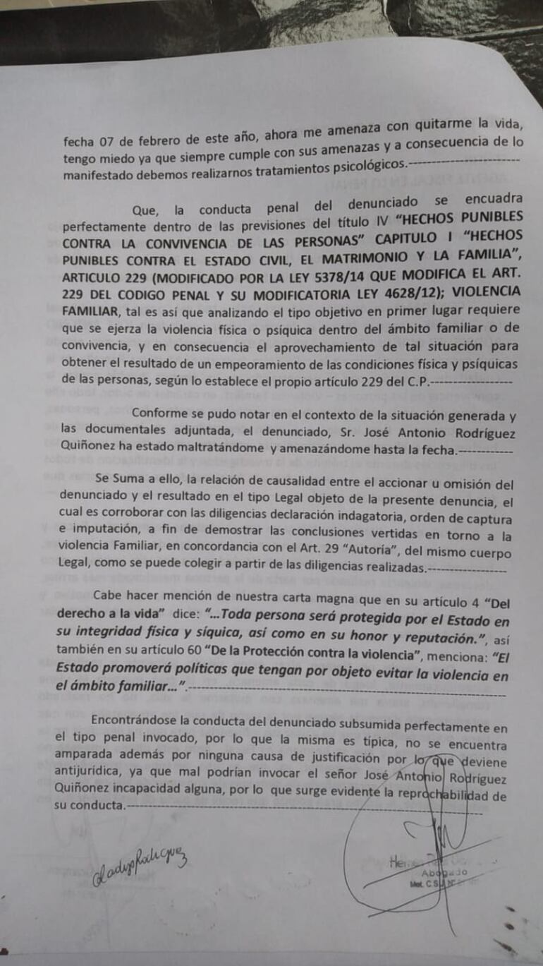 El 7 de febrero Gladys Rodríguez se animó a hacer la denuncia contra su esposo, quien la golpeó y supuestamente la amenazó de muerte.