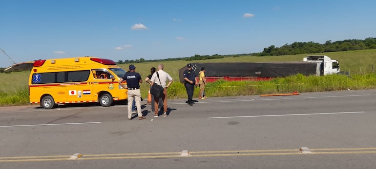 Accidente fatal en la ruta PY 19: una mujer fallecida y dos personas gravemente heridas