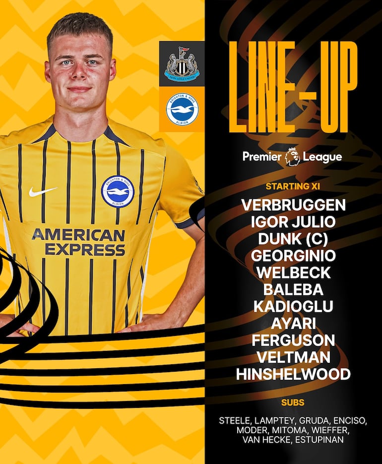 El paraguayo Julio Enciso es suplente en Brighton para enfrentar al Newcastle de Miguel Almirón en la Premier League.