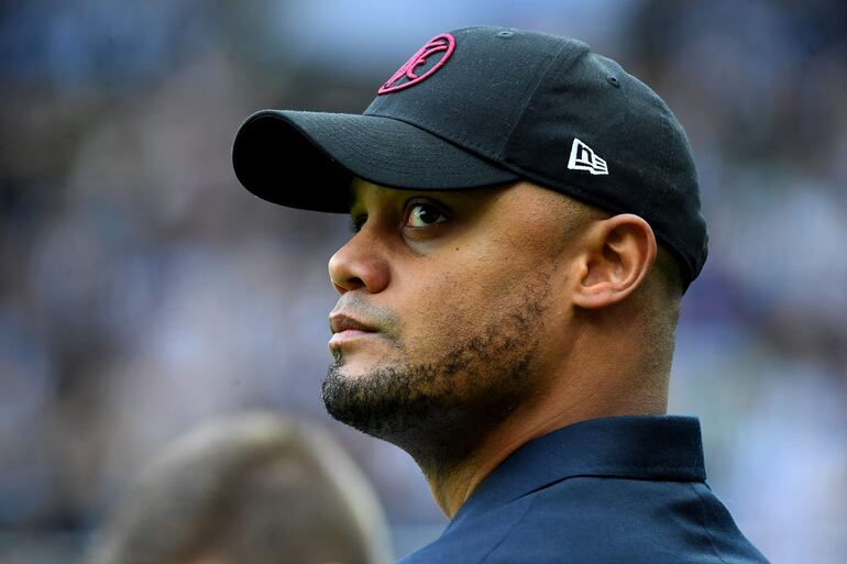 (FILES) Burnley's Belgian manager Vincent Kompany is seen ahead of the English Premier League football match between Newcastle United and Burnley at St James' Park in Newcastle-upon-Tyne, north east England on September 30, 2023. According to several German and English media on May 22, 2024, Burnley's Belgian manager Vincent Kompany is about to join Bayern Munich to replace Thomas Tuchel at the position of head coach. (Photo by ANDY BUCHANAN / AFP) / RESTRICTED TO EDITORIAL USE. No use with unauthorized audio, video, data, fixture lists, club/league logos or 'live' services. Online in-match use limited to 120 images. An additional 40 images may be used in extra time. No video emulation. Social media in-match use limited to 120 images. An additional 40 images may be used in extra time. No use in betting publications, games or single club/league/player publications. / 