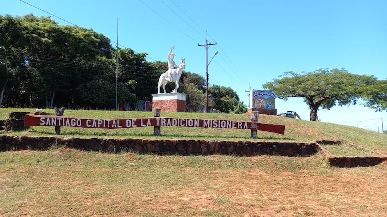 Zona de ingreso al distrito de Santiago, Misiones.