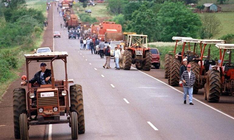 El tractorazo, en una imagen de archivo sobre la medida de fuerza, realizada en años anteriores.