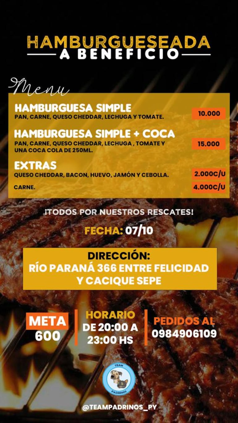 Flyer de la hamburgueseada.