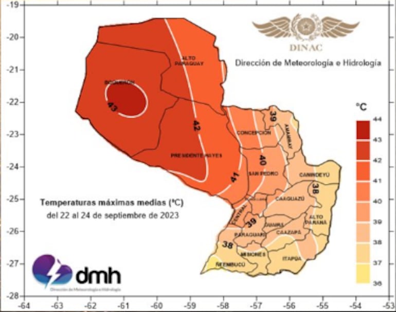 Mapa de afectación de la ola de calor.