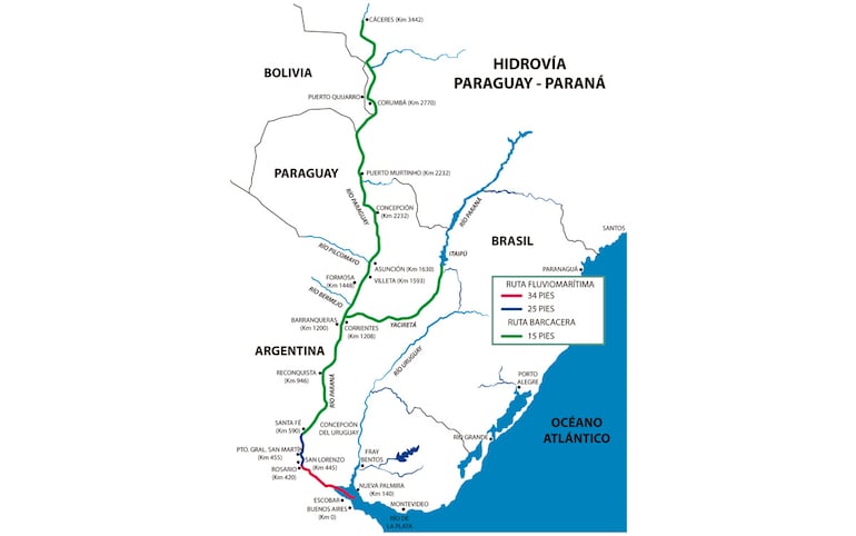 Hidrovía Paraguay-Paraná.