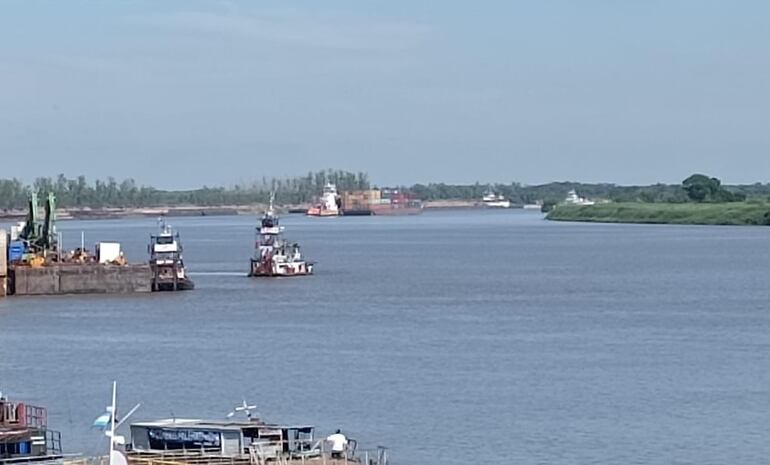 Vista del río Paraguay a la altura de Pilar.