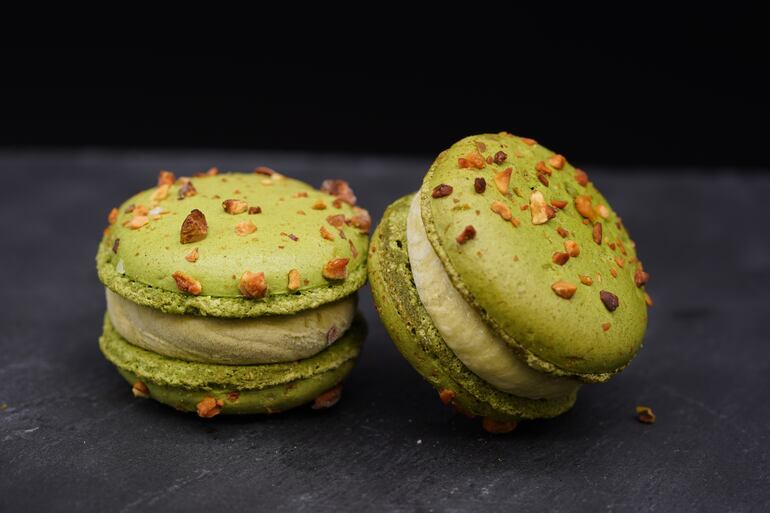 Macaron de pistacho.