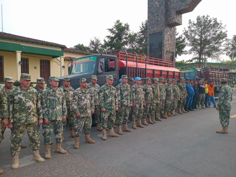 Militares alistados para viajar al Chaco y asistir a poblaciones ante la sequía.