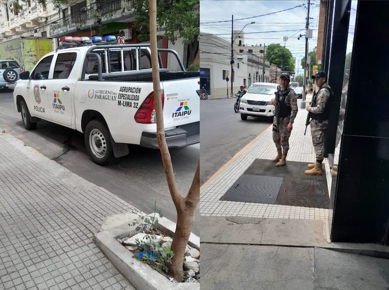 Los agentes de la Policía que custodiaban el vehículo de traslado de reos, según el Ministerio de Justicia (MJ).