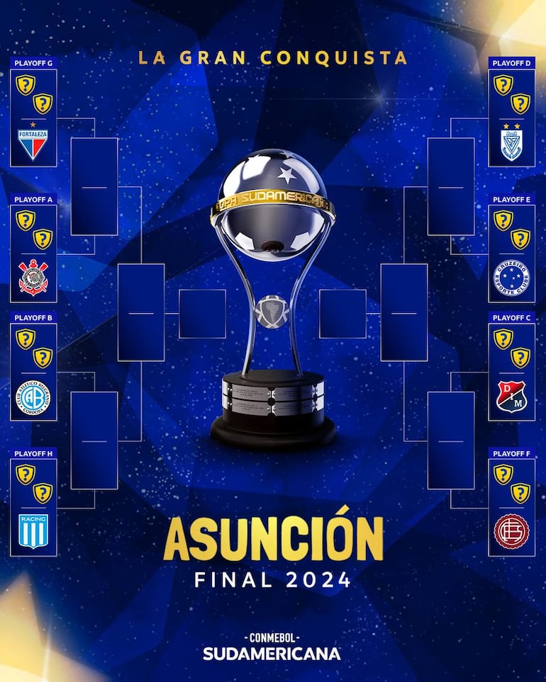 Los cruces de octavos de final de la Copa Sudamericana 2024.