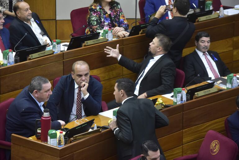 Miembros de la bancada cartista del Senado. 