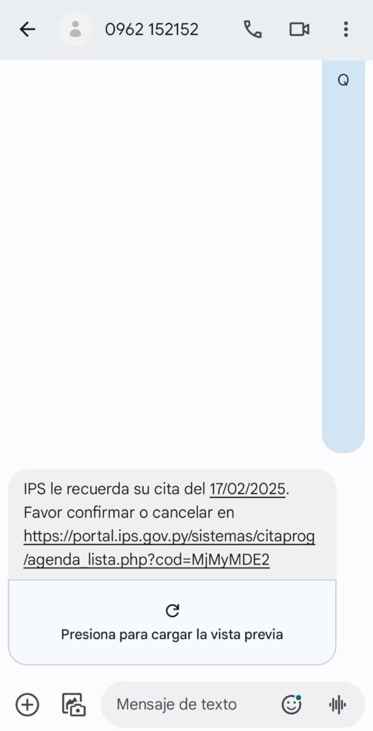 IPS confirmación de turno