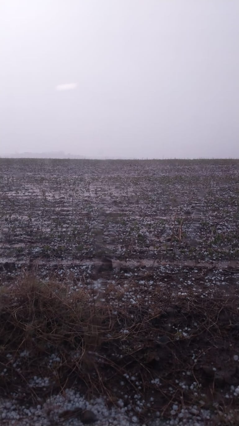 Intensa granizada cayó esta tarde en el noreste de Itapúa.