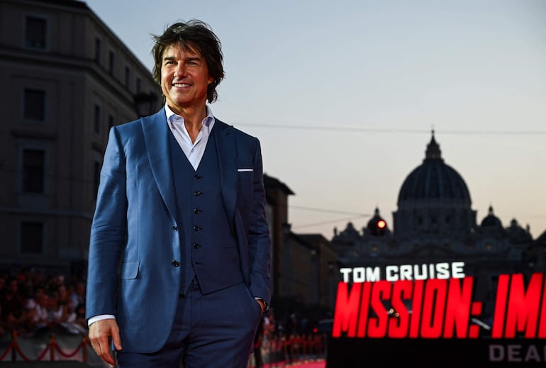 El actor y productor Tom Cruise durante el estreno de "Mission: Impossible - Dead Reckoning Part One" en Roma.