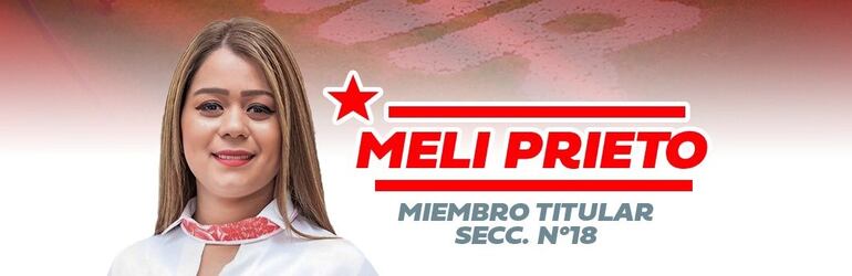 Melissa Prieto, es miembro titular de seccional colorada N° 18 de Asunción.