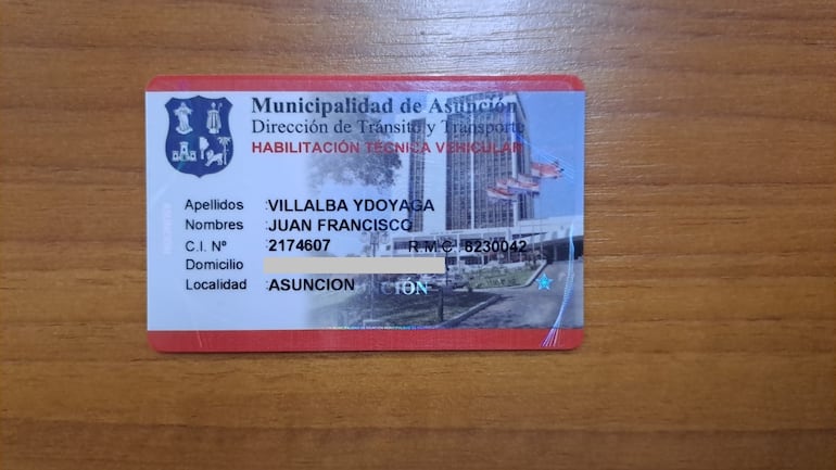 Habilitación vehicular al día, remitida por Juan Villalba, director de la PMT.