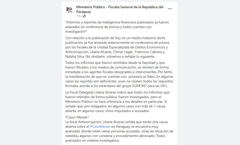 Fiscalía intenta justificar lento avances en investigaciones sobre informes de Seprelad