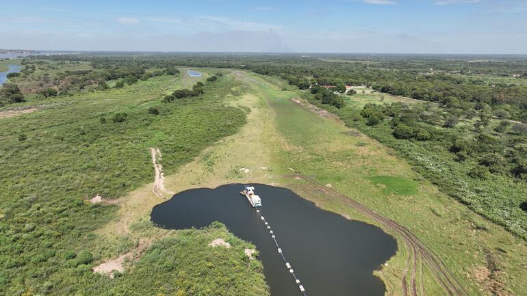 Zona de dragado del riacho Payaguá.