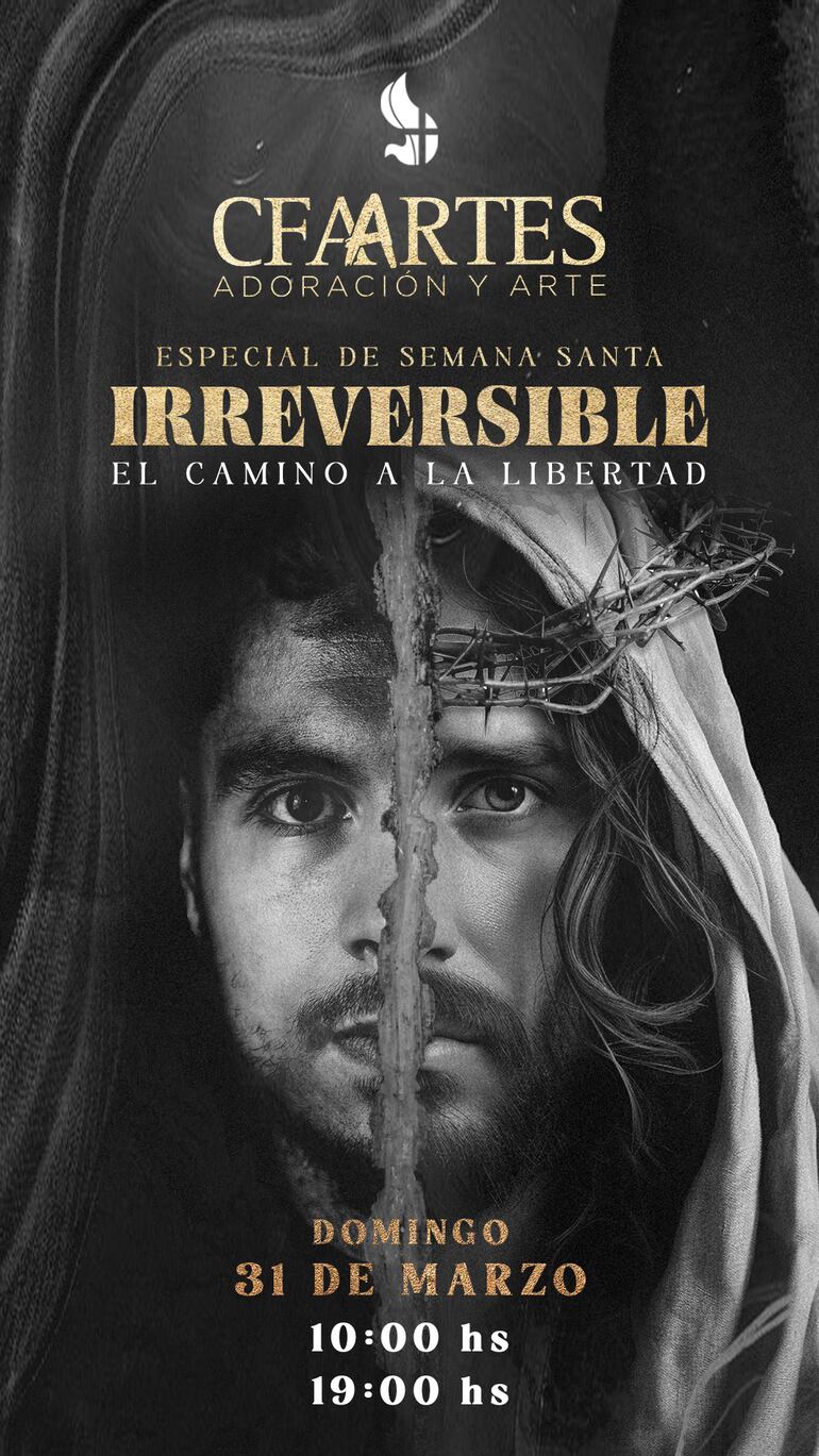 Afiche de la obra "Irreversible" que se presentará hoy en la iglesia Centro Familiar de Adoración.