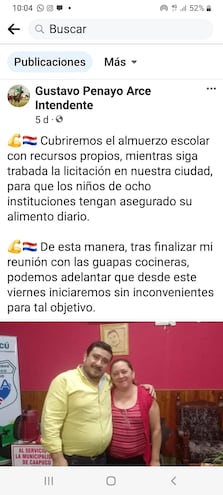 El intendente anunció que brindará el almuerzo escolar sin llamar a licitación.