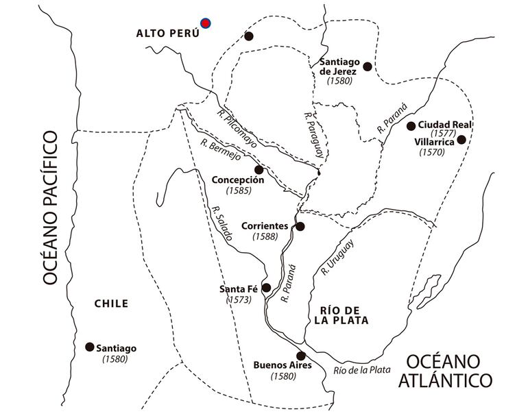 Los españoles llegan al territorio de los guaraníes.