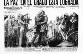 Portada de un diario argentino celebrando la paz en el Chaco.