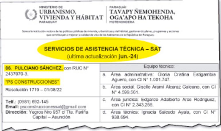 Facsimil del documento que mantiene como habilitado a Pulciano Sánchez, procesado.