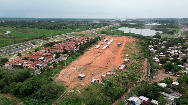 Subasta de Costanera. Vista aérea de uno de los lotes que serán subastados.