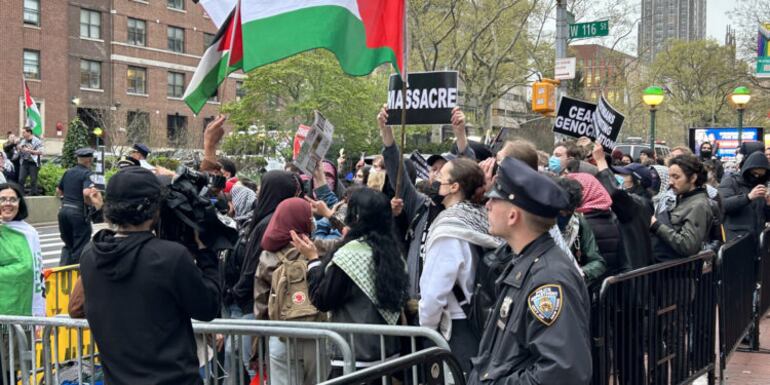 Estudiantes de la Universidad de Columbia en protesta por la guerra en Gaza