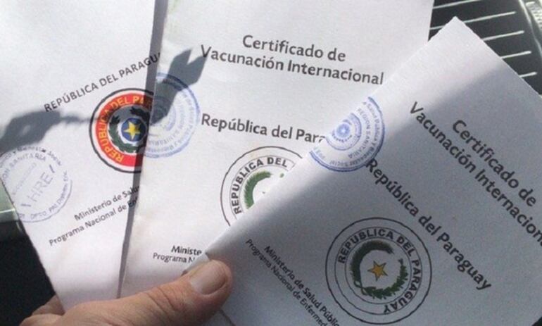 Certificado de vacunación internacional expedido por el MSP.