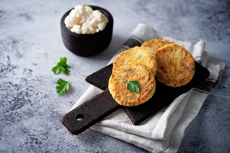 Hamburguesas de coliflor y avena.